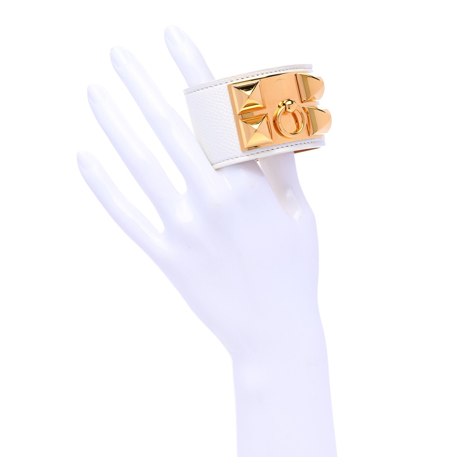 Hermes Epsom Collier de Chien CDC Bracelet S White 2 of 6