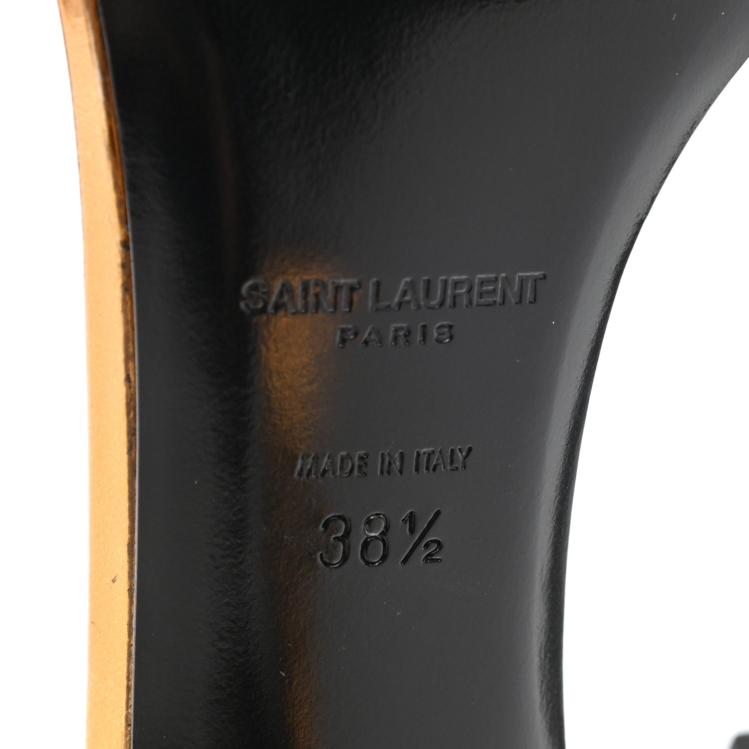 Saint Laurent Metallic Lambskin Amber 105 Ankle Strap Sandals 38.5 Egypt Gold 6 of 12