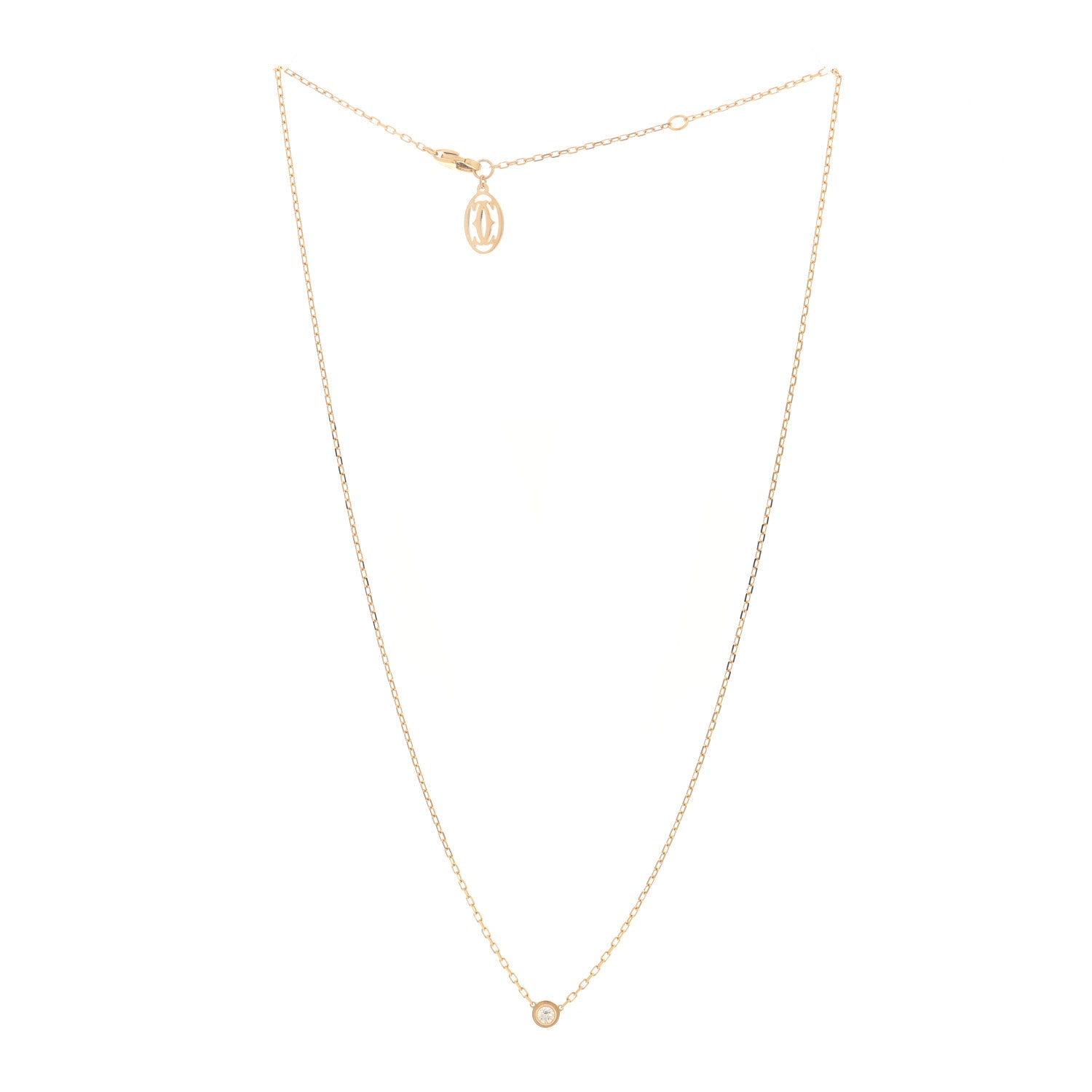 Cartier 18K Yellow Gold Diamond SM D'Amour Pendant Necklace 3 of 5