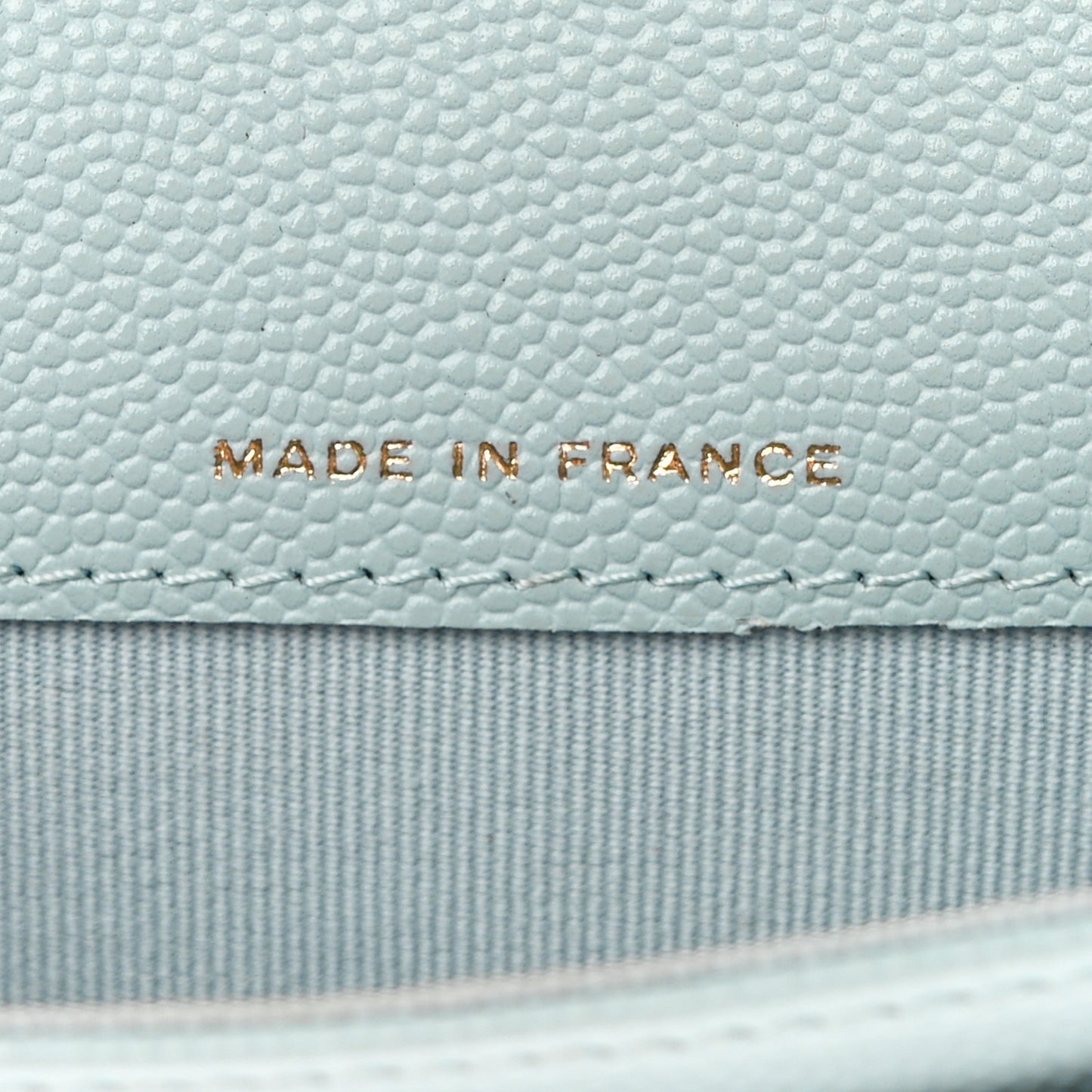 Caviar Quilted Flap Card Holder Wallet Light Blue