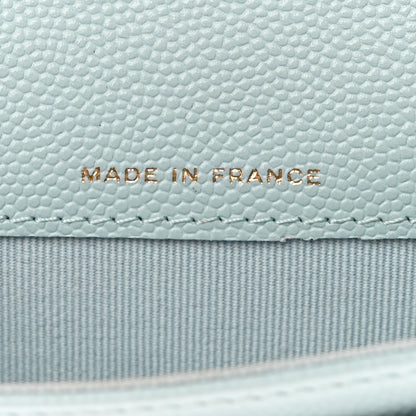 Chanel Caviar Quilted Flap Card Holder Wallet Light Blue 7 of 9