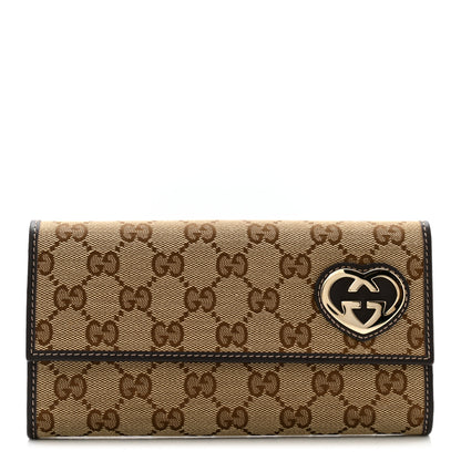 Gucci Monogram Lovely Heart Continental Wallet Brown 1 of 11