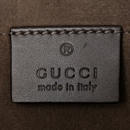 Gucci GG Supreme Monogram Selleria Calfskin Web New Web Cosmetic Case Beige Ebony Cocoa 6 of 8