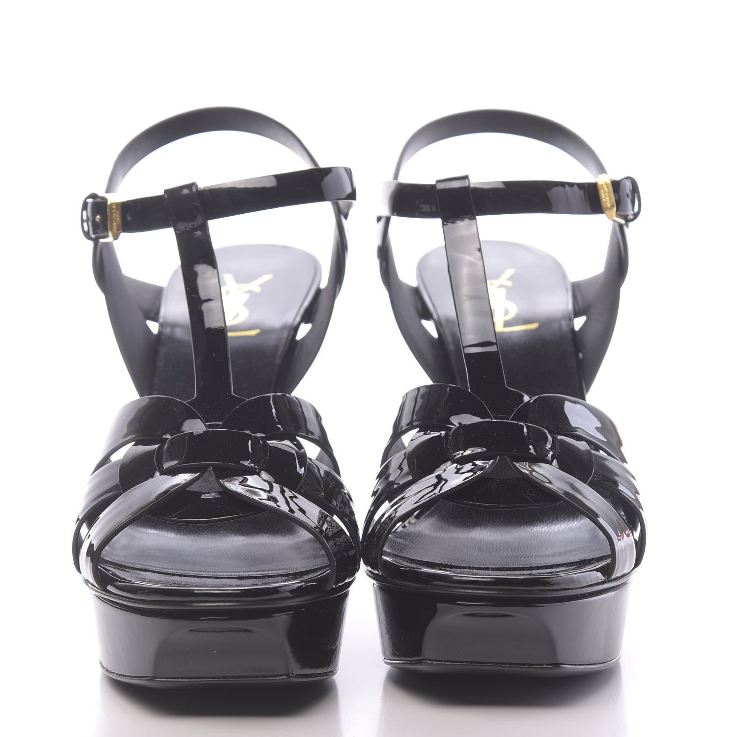 Saint Laurent Patent Tribute 75 Platform Sandals 41 Black 3 of 10