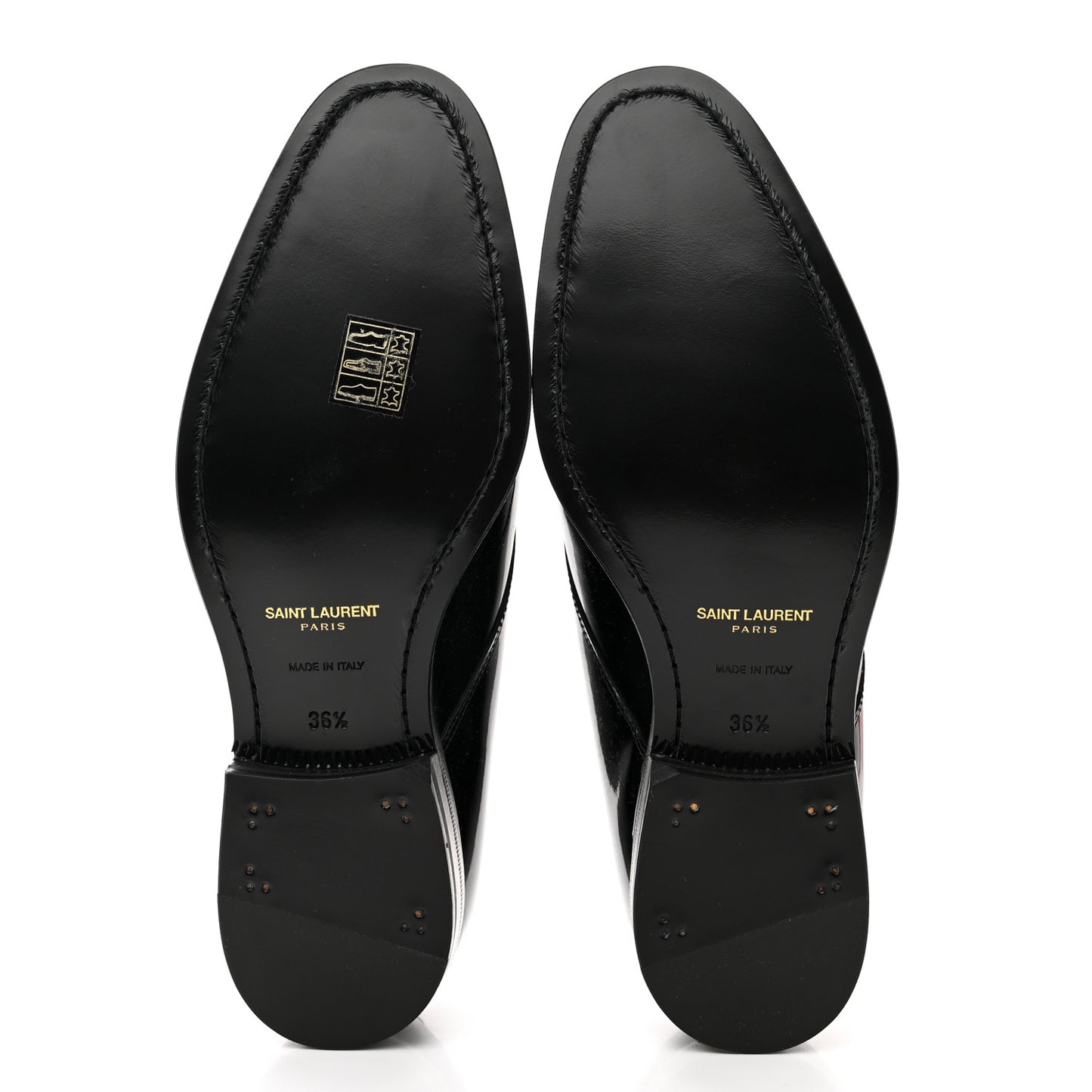 Patent Calfskin Mens Derby Lace Up Shoes 36.5 Black