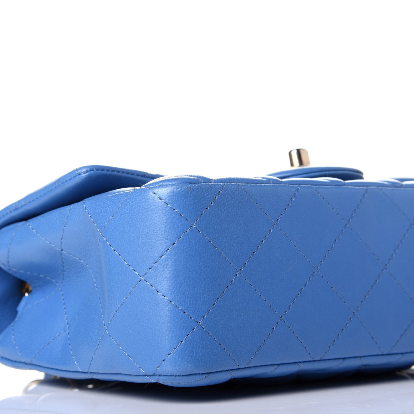 Lambskin Quilted Mini Rectangular Flap Blue