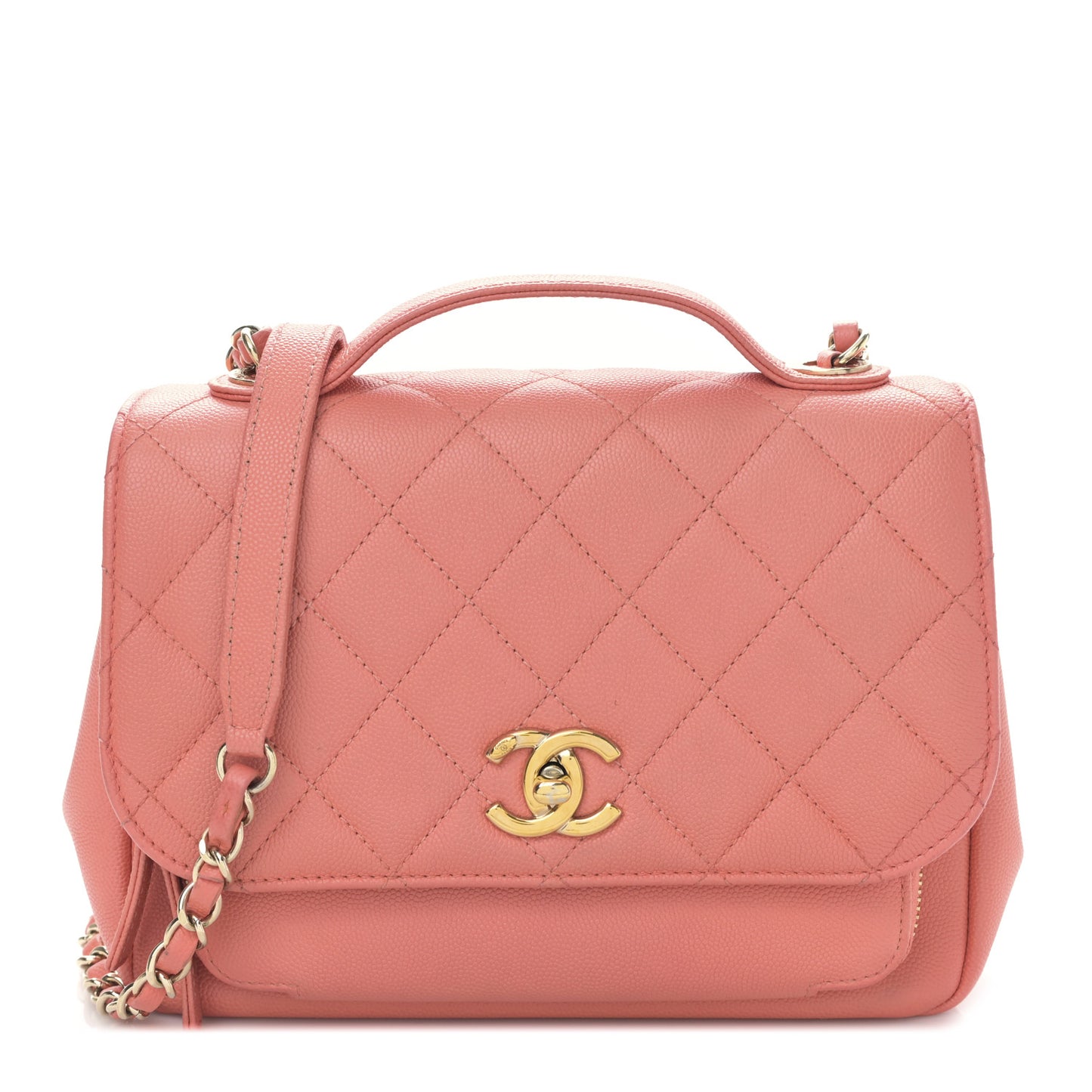 Caviar Quilted Medium Business Affinity Flap Pink