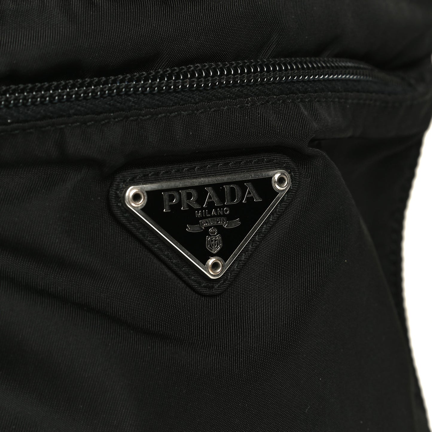Tessuto Nylon Saffiano Flat Messenger Bag Black