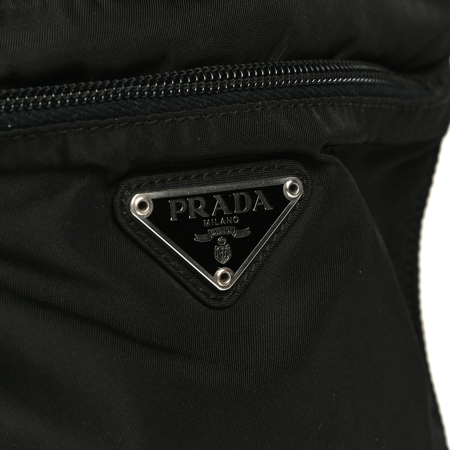Prada Tessuto Nylon Saffiano Flat Messenger Bag Black 9 of 10