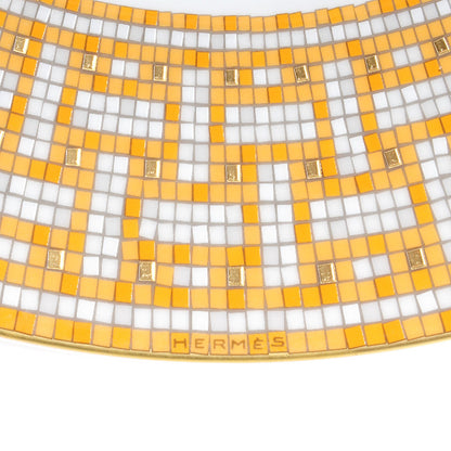 Hermes Porcelain Mosaique Au 24 Gold Dinner Plate Set of 2 2 of 6