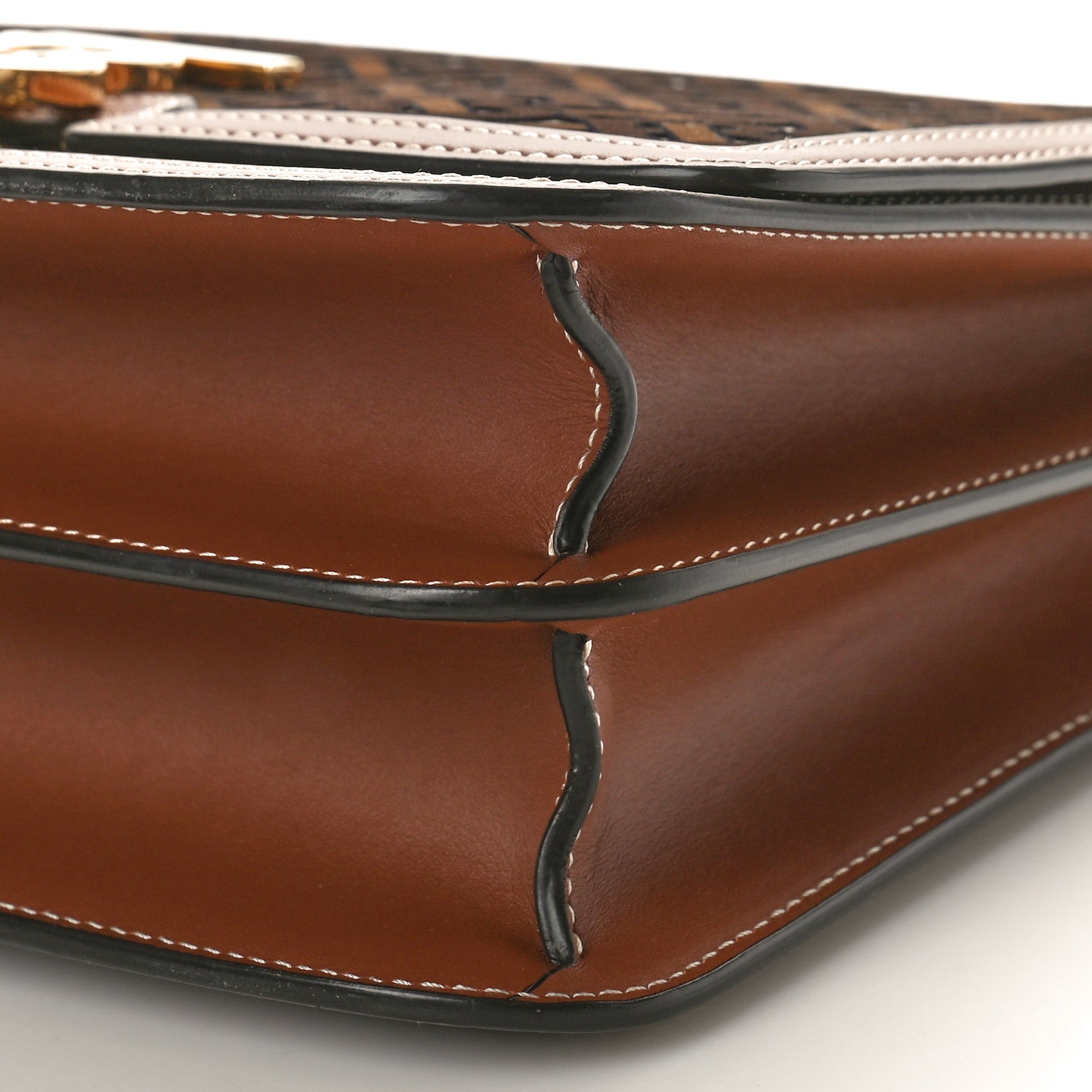 Burberry Velvet Calfskin Monogram Medium TB Chain Bag Dark Brown 10 of 10