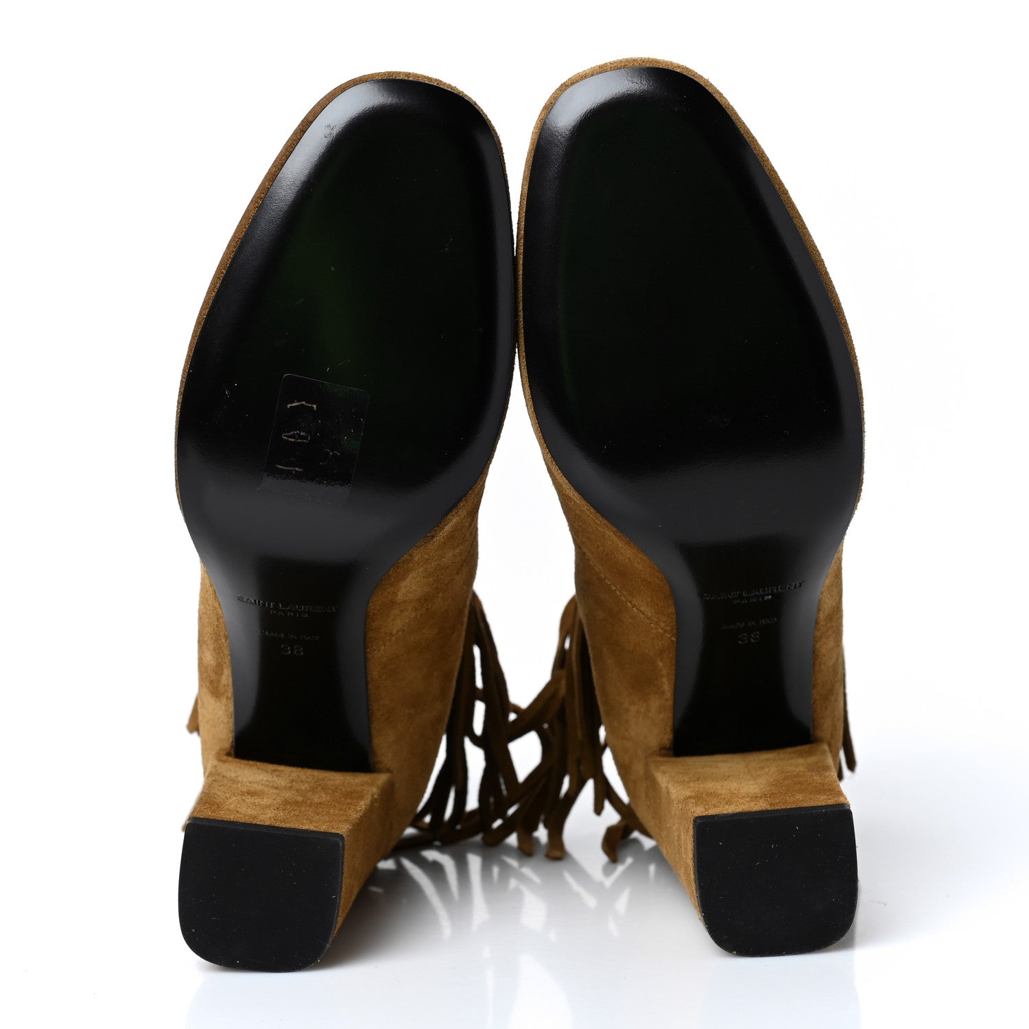 Saint Laurent Suede Babies 90 Fringe Ankle Boots 38 Light Tan 5 of 8