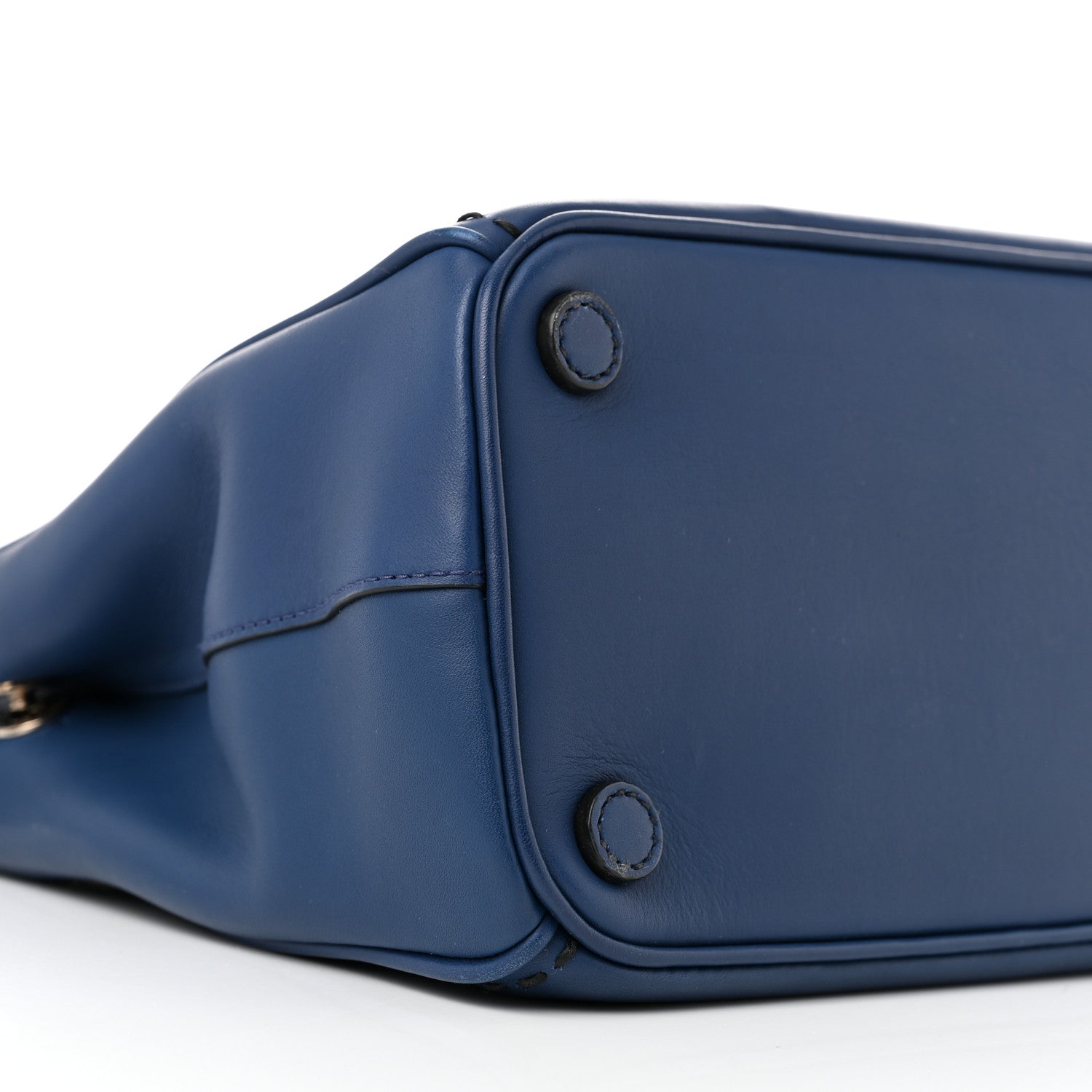 Prada City Calf Hand Stitched Small Galleria Double Zip Tote Bluette 8 of 12