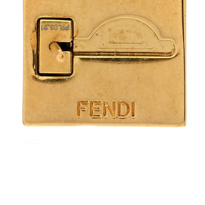 Fendi Metal Cube Earrings Gold 4 of 8