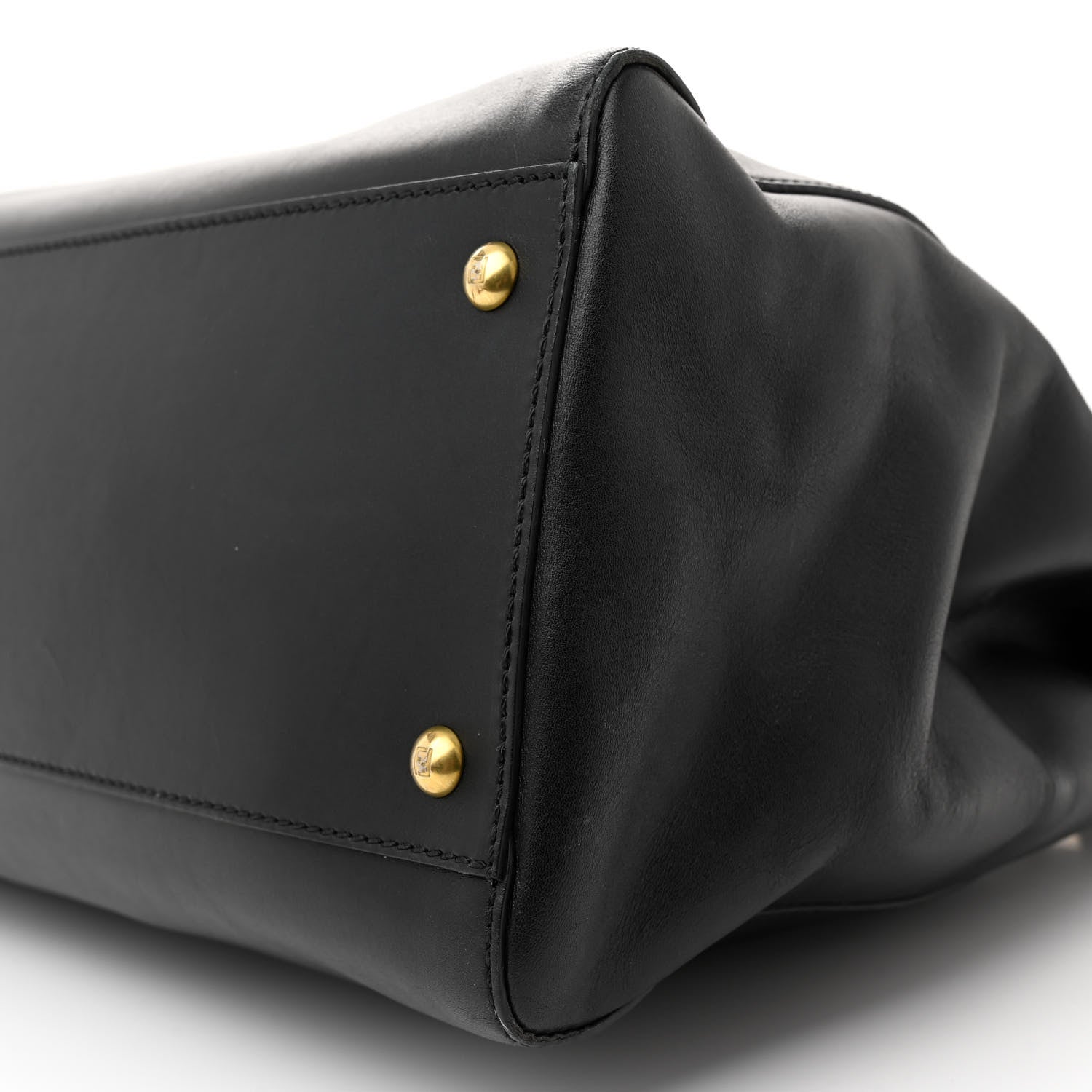 Fendi Vitello Morgan Shiny Nappa Medium Peekaboo Iconic Satchel Black Ciliegia 10 of 18