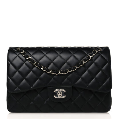 Chanel Lambskin Quilted Jumbo Double Flap Black 1 of 9