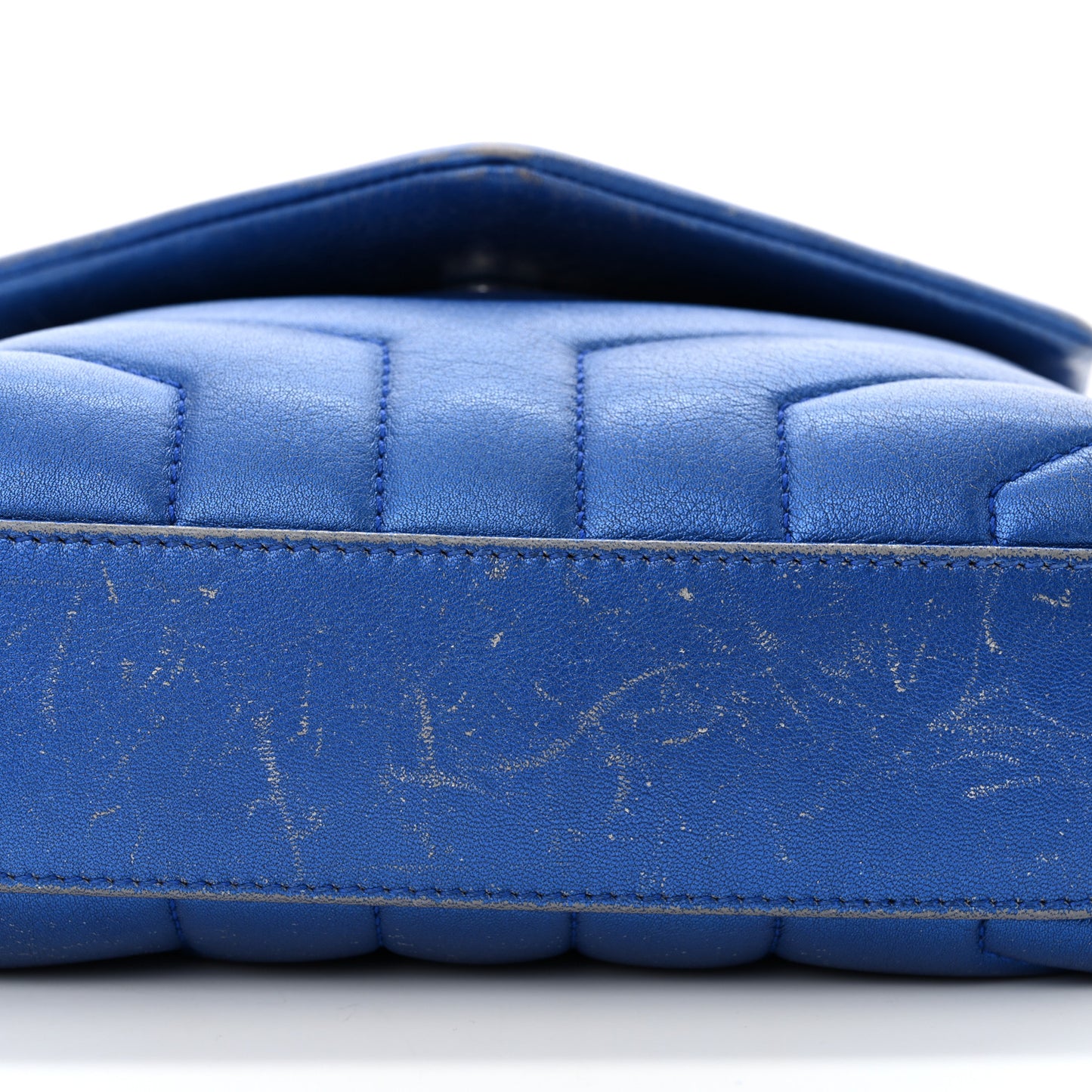 Metallic Calfskin Y Quilted Monogram Toy Loulou Crossbody Bag Blue Royal