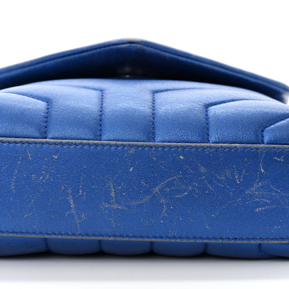 Saint Laurent Metallic Calfskin Y Quilted Monogram Toy Loulou Crossbody Bag Blue Royal 11 of 14