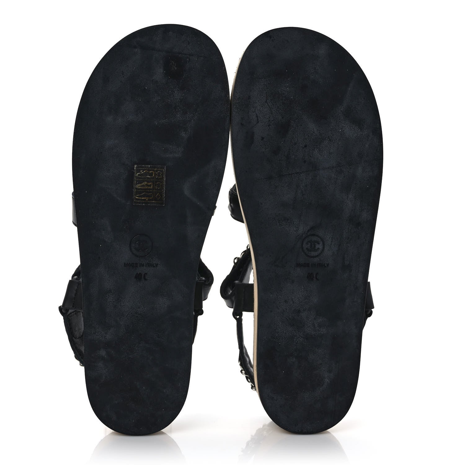 Chanel Lambskin Chain Sandals 40 Black 5 of 8