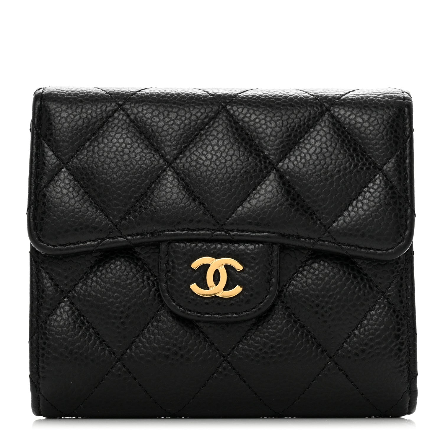 Chanel Caviar Quilted Compact Flap Wallet Black 1 of 9