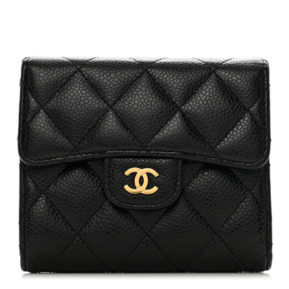 Chanel Caviar Quilted Compact Flap Wallet Black 1 of 9