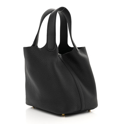Hermes Taurillon Clemence Picotin Lock 18 PM Black 3 of 11