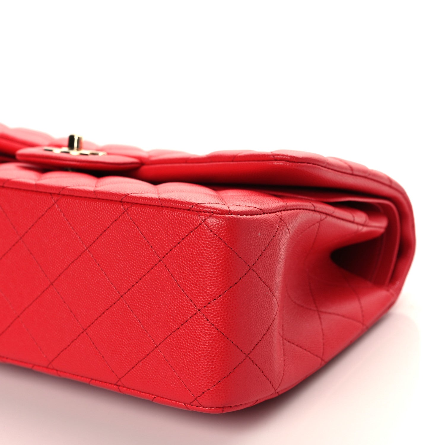 Chanel Caviar Quilted Jumbo Double Flap Red 9 of 9