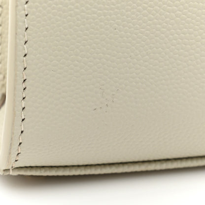 Saint Laurent Grain de Poudre Mini Classic Monogram Cassandra Top Handle Vintage White 12 of 15