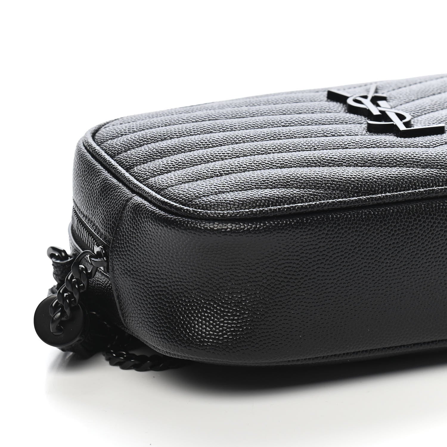 Saint Laurent Grain De Poudre Matelasse Monogram Mini Lou Camera Bag Black 6 of 7