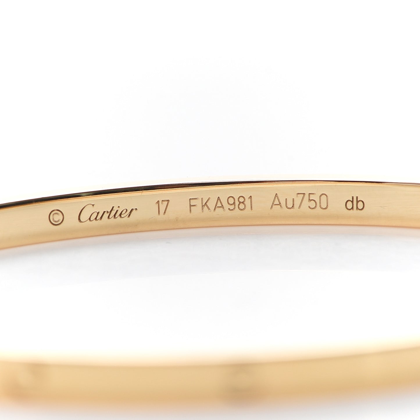 18K Yellow Gold Small LOVE Bracelet 17