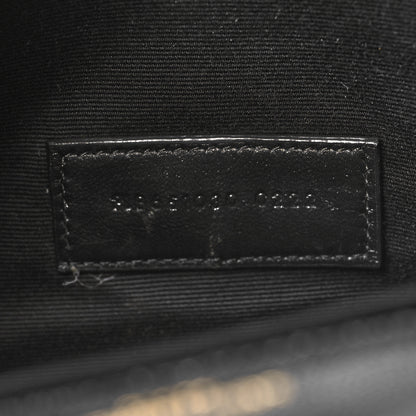 Saint Laurent Grain De Poudre Textured Mixed Matelasse Triquilt Monogram Clutch Black 7 of 11
