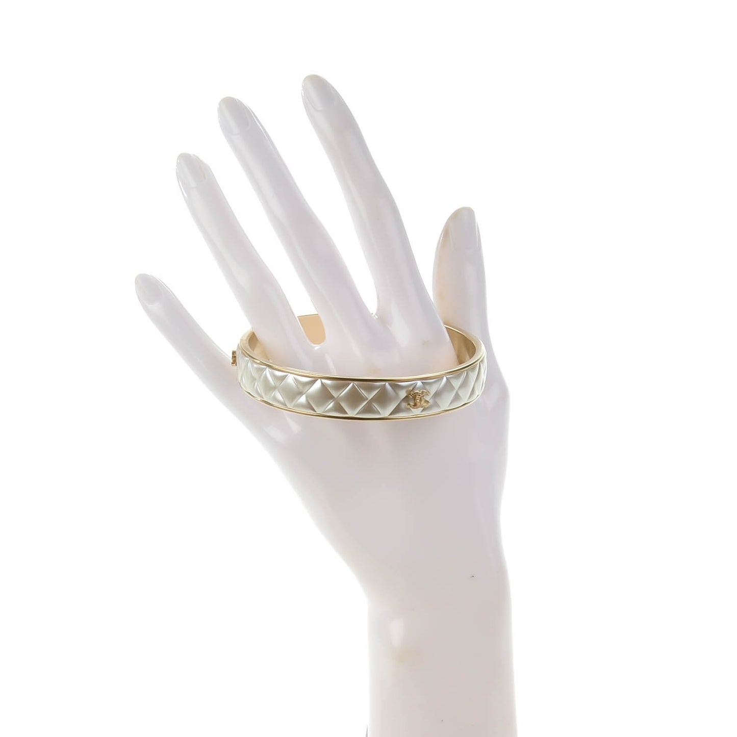 Quilted CC Bangle Silver Gold