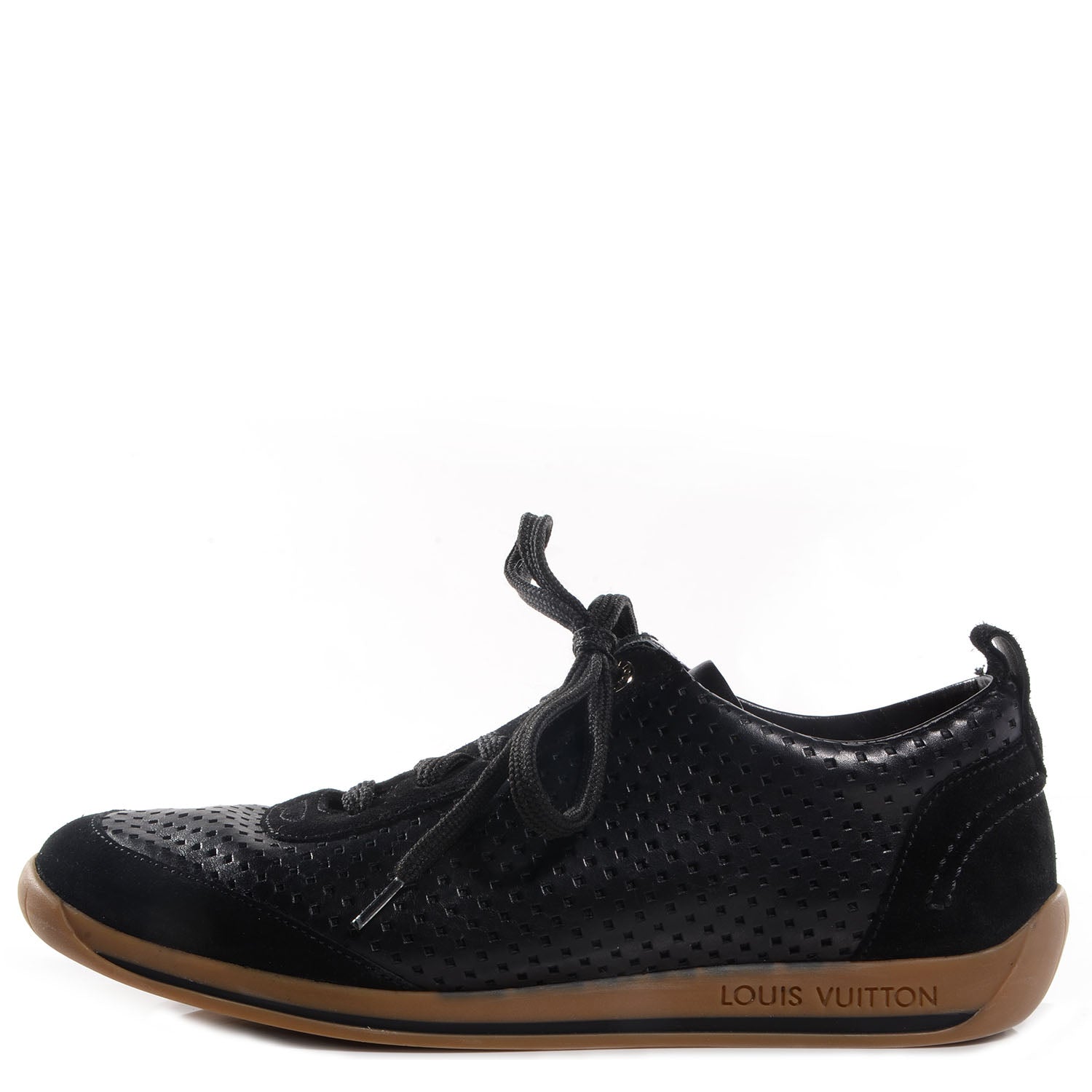 Louis Vuitton Leather Suede Vence Sneakers 39 Black 1 of 8