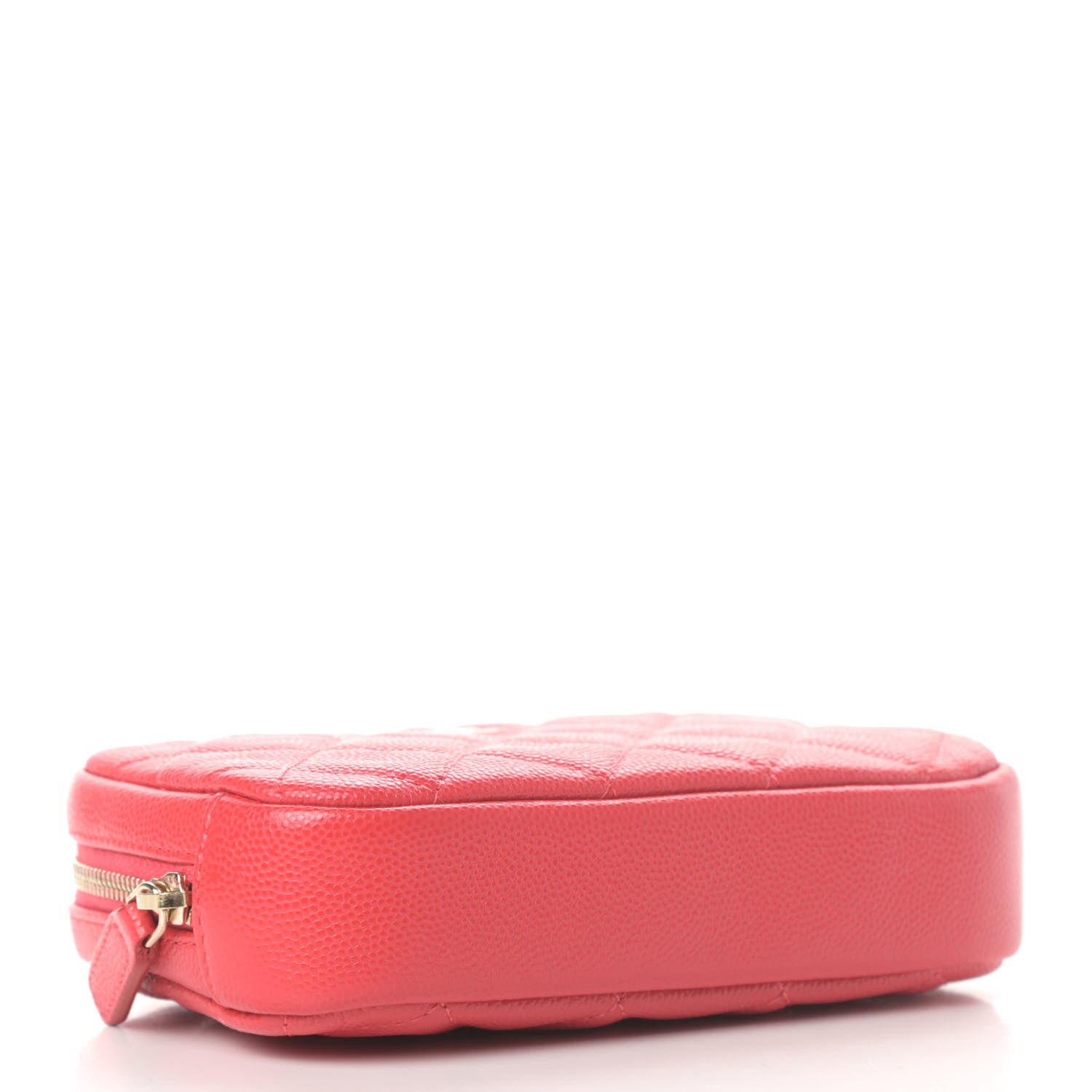 Chanel Caviar Quilted Small Curvy Pouch Cosmetic Case Dark Red 4 of 8