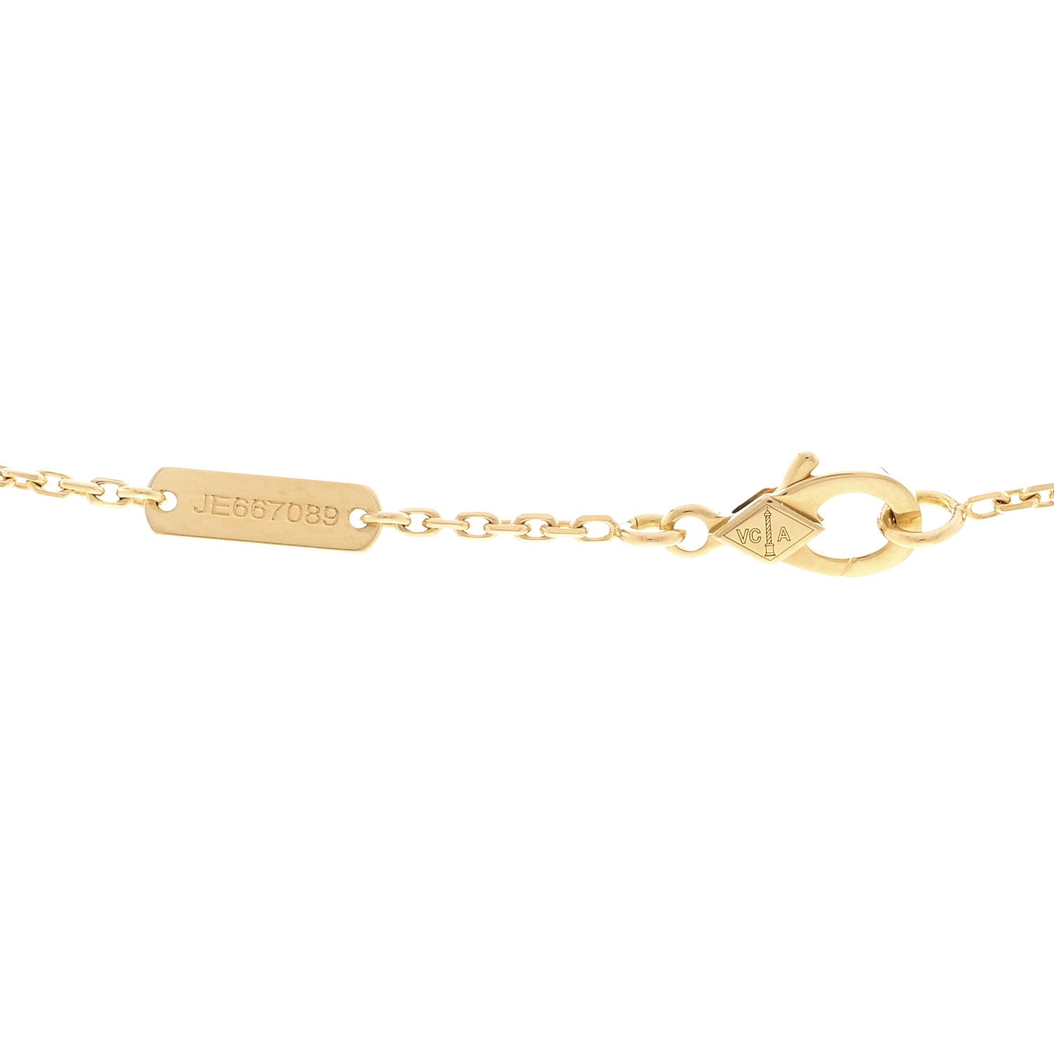 Van Cleef & Arpels 18K Yellow Gold Mother of Pearl Vintage Alhambra Pendant Necklace 5 of 5