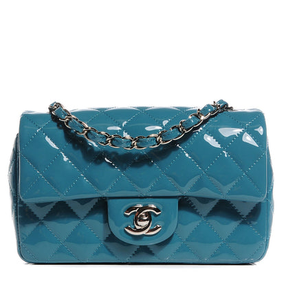 Chanel Patent Quilted Mini Rectangular Flap Green 1 of 9