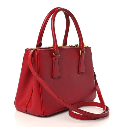 Prada Saffiano Lux Small Galleria Double Zip Tote Fuoco 2 of 6