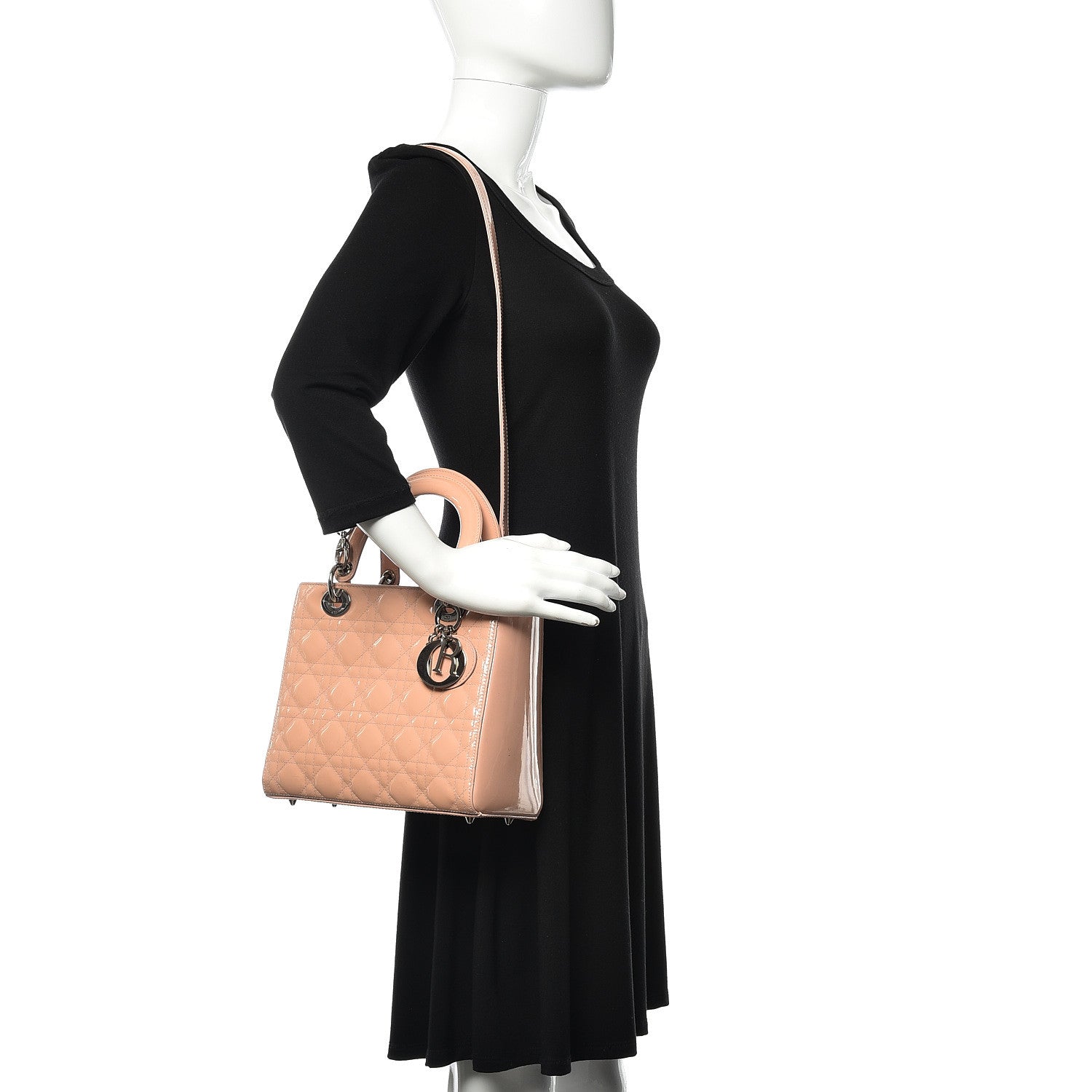 Christian Dior Patent Cannage Medium Lady Dior Pale Pink 2 of 16