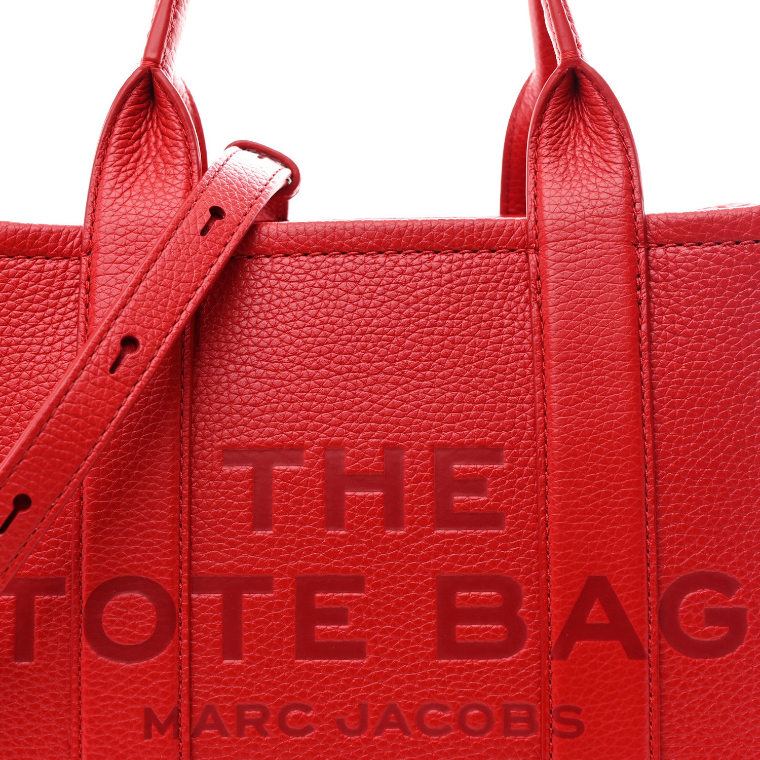 Marc Jacobs Grained Calfskin Small The Tote Bag True Red 9 of 11