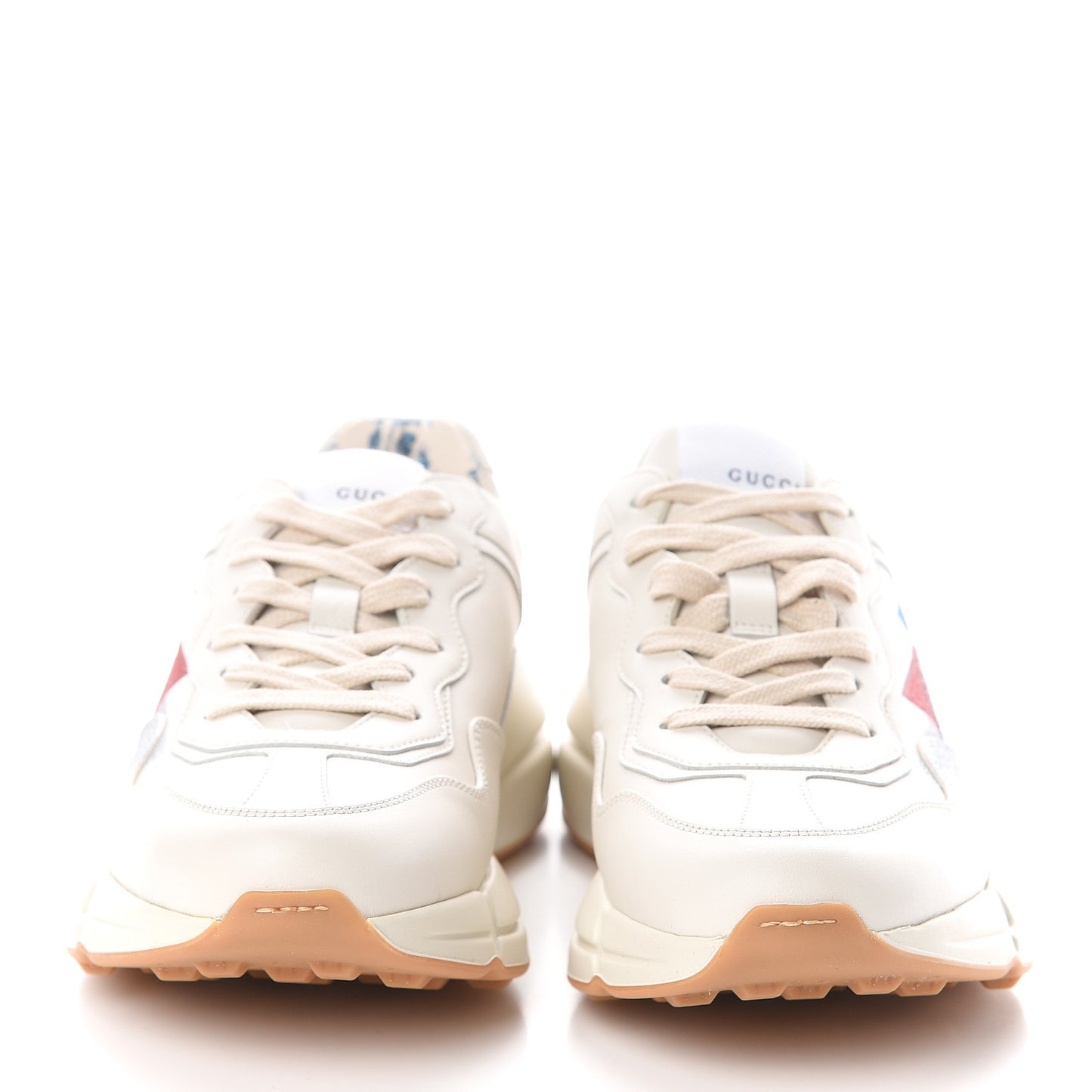 Calfskin Glitter Web Print Womens Rhyton Sneakers 39.5 Mystic White