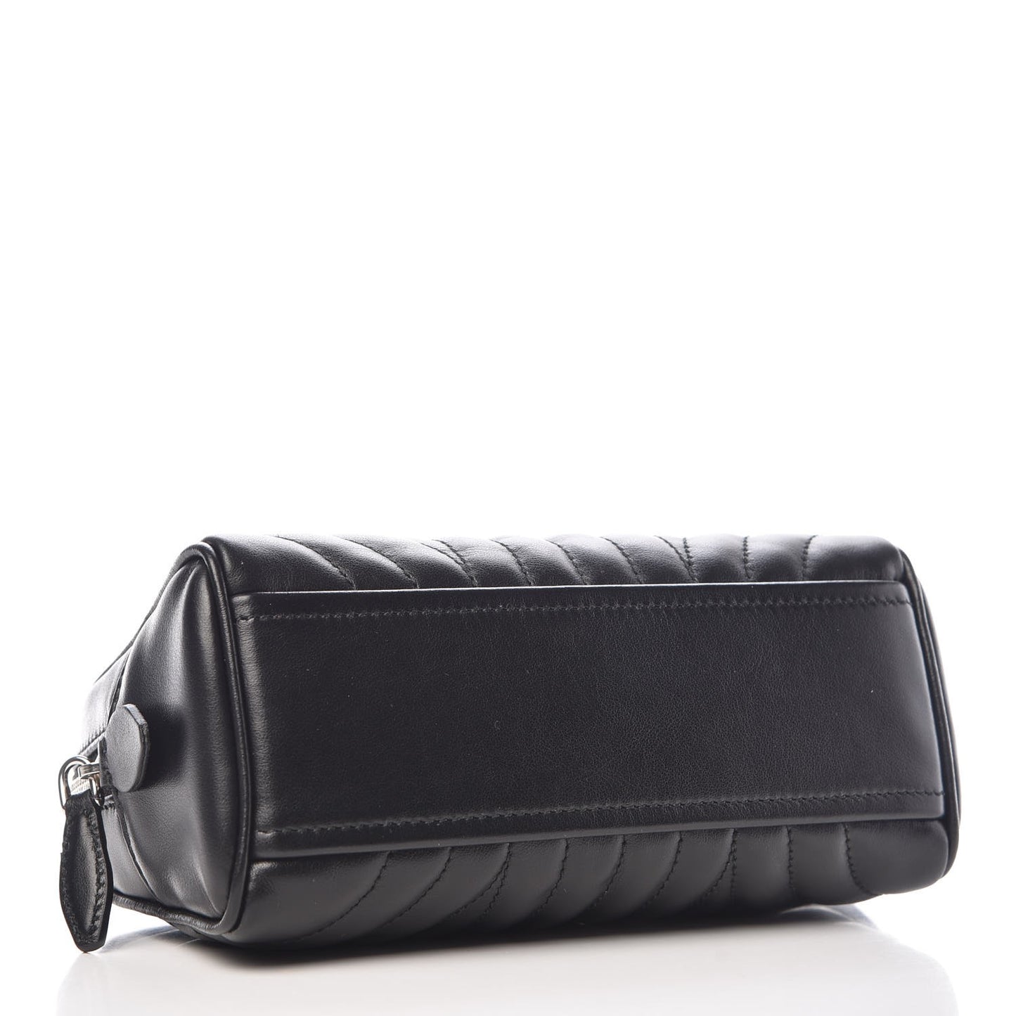 Soft Calfskin Diagramme Wristlet Pouch Bag Black