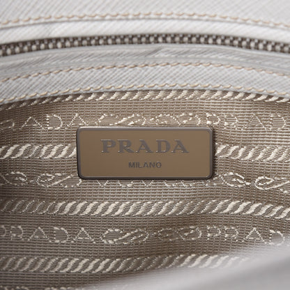 Prada Saffiano Lux Mini Double Zip Galleria Tote Talco 6 of 12