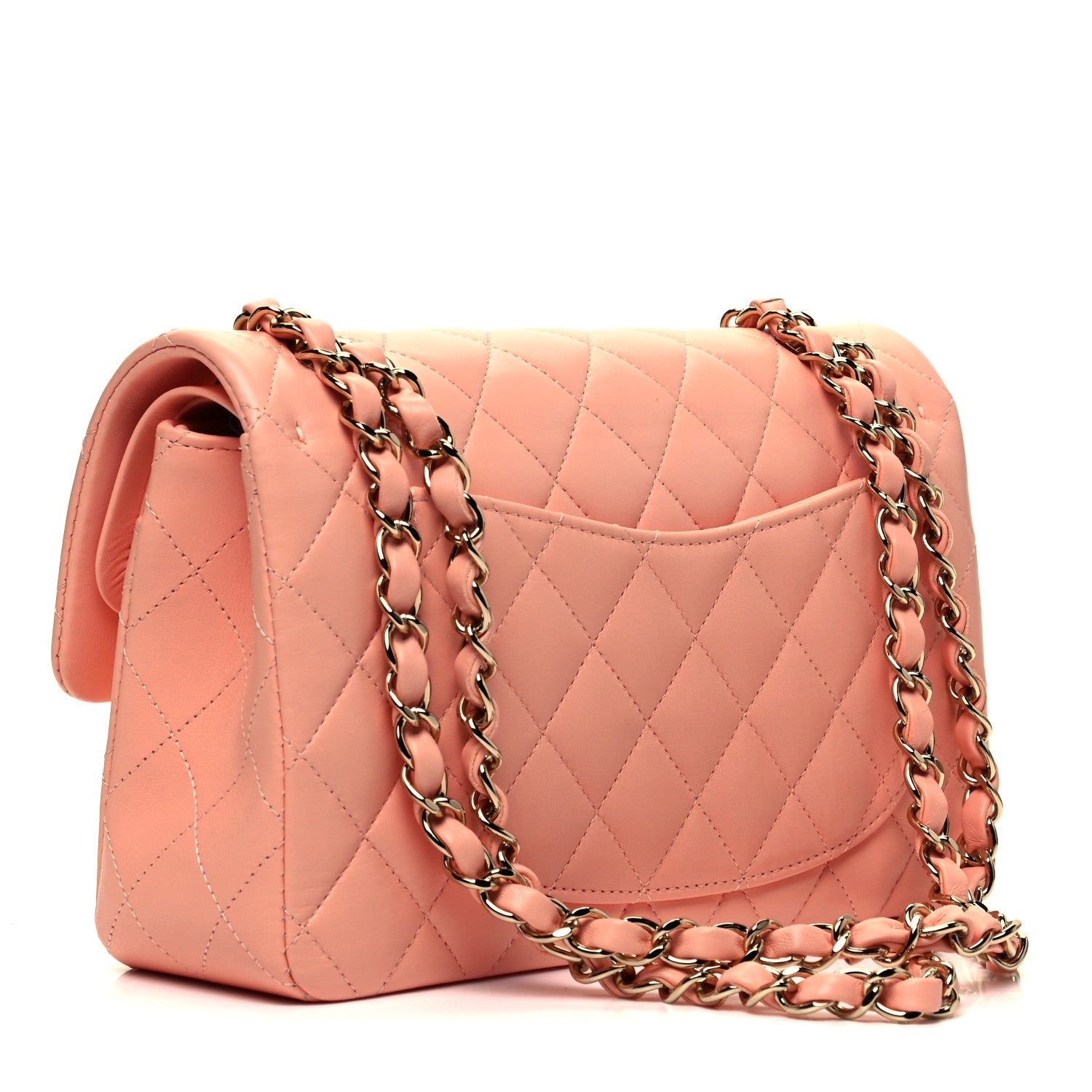 Chanel Lambskin Quilted Small Double Flap Light Orange 2 of 8