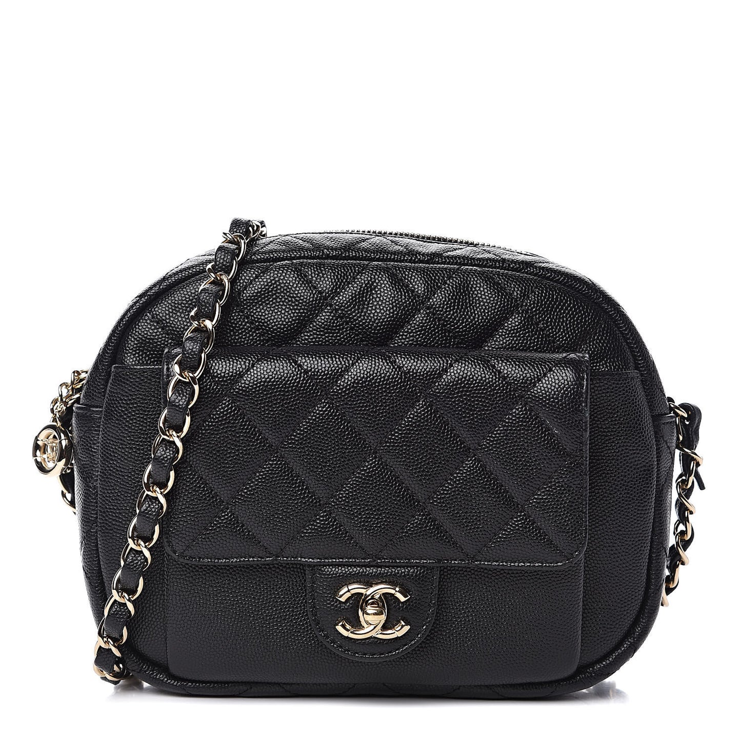 Caviar Quilted CC Day Camera Case Black