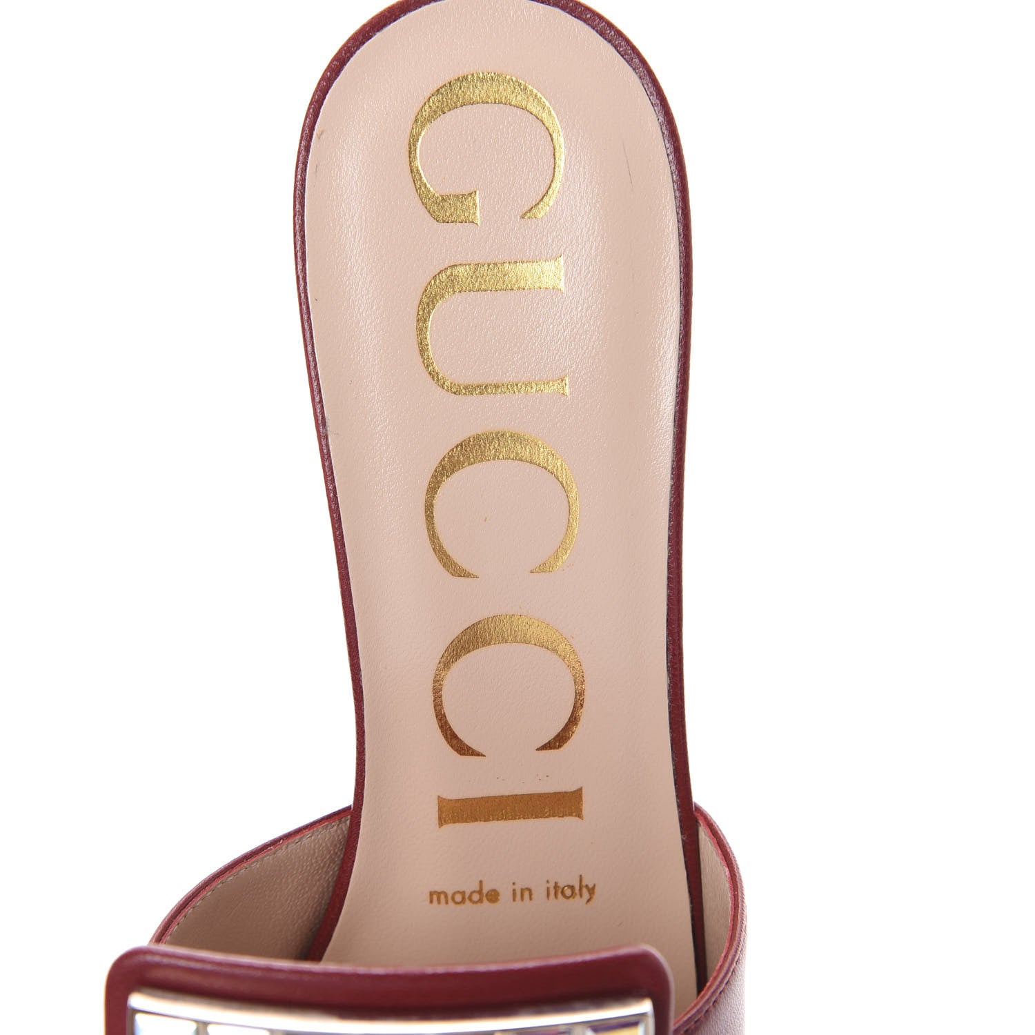 Gucci Malaga Kid Crystal Square G Madelyn Mules 37 Romantic Cerise 5 of 7