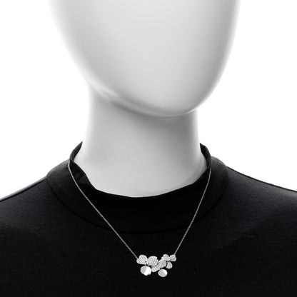 Tiffany Platinum Diamond Mini Paper Flowers Cluster Pendant Necklace 2 of 5
