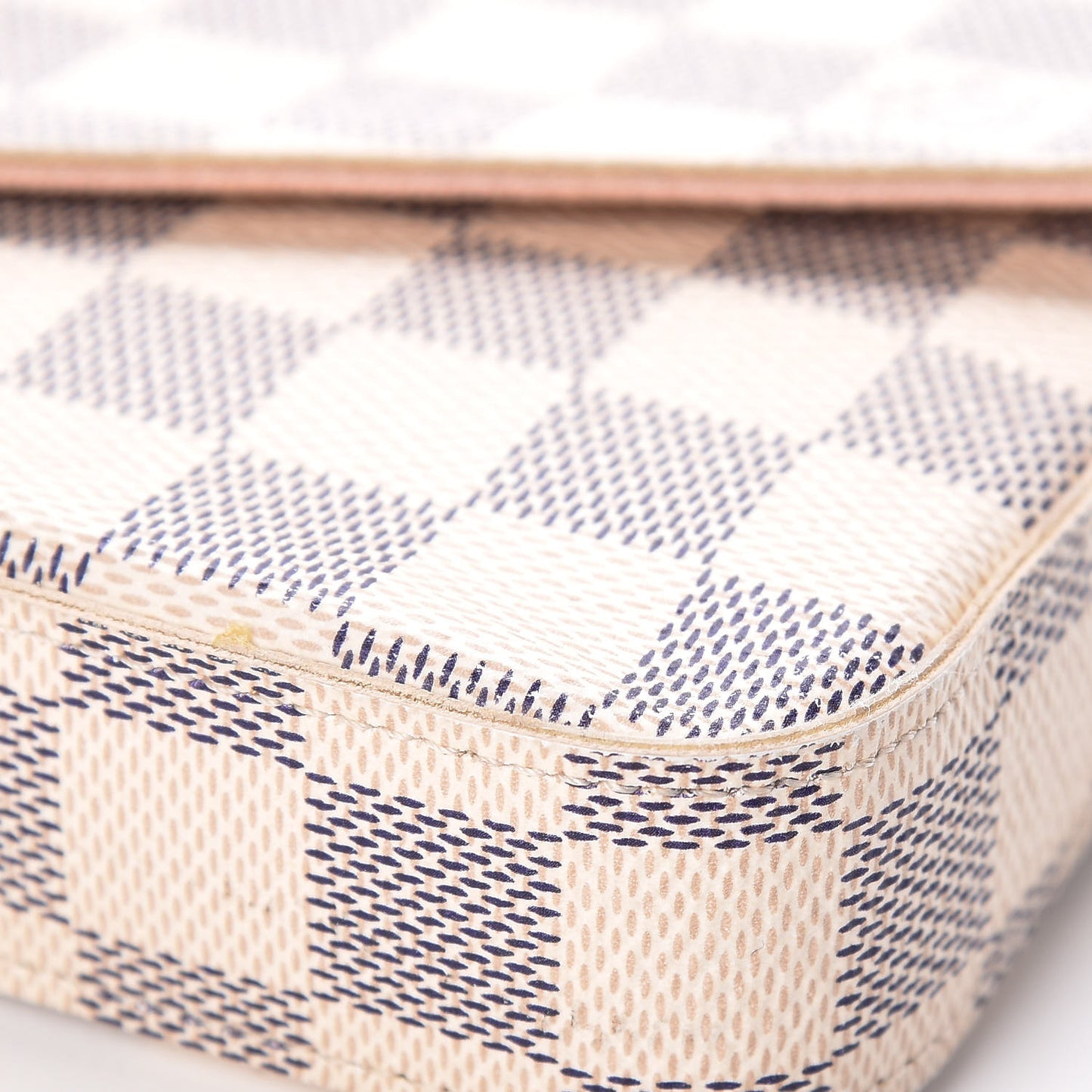 Damier Azur Pochette Felicie Chain Wallet Rose Ballerine