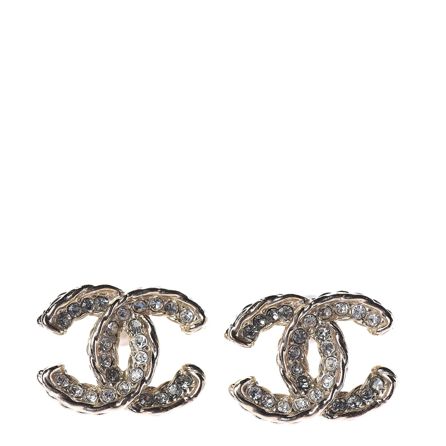 Crystal Twisted CC Earrings Gold