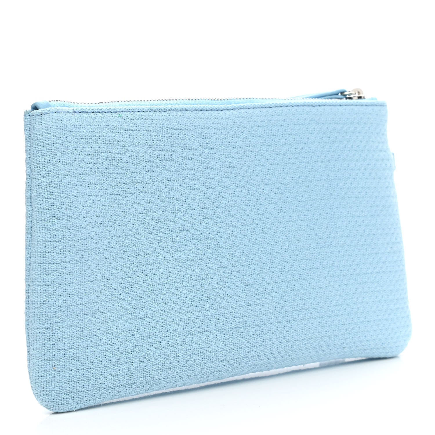 Chanel Mixed Fibers Small Deauville Pouch Blue 3 of 5