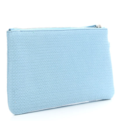 Chanel Mixed Fibers Small Deauville Pouch Blue 3 of 5